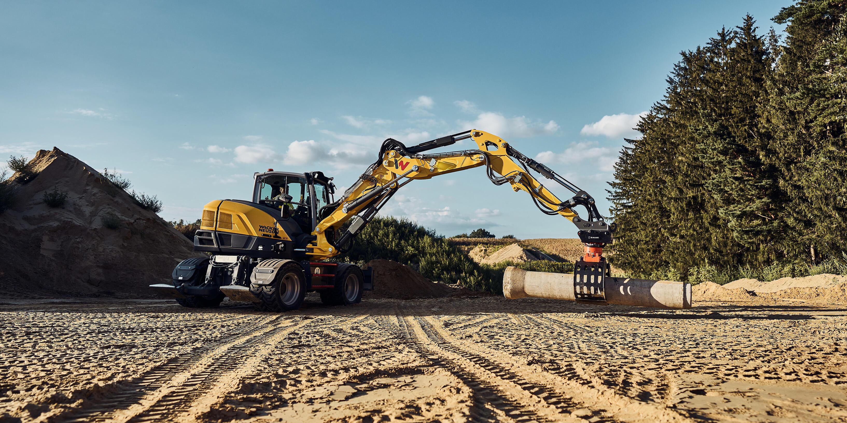 excavator in action